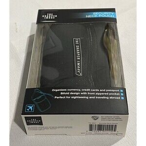Sharper Image Security Neck Pouch Wallet with Zipper Pocket Black Travel